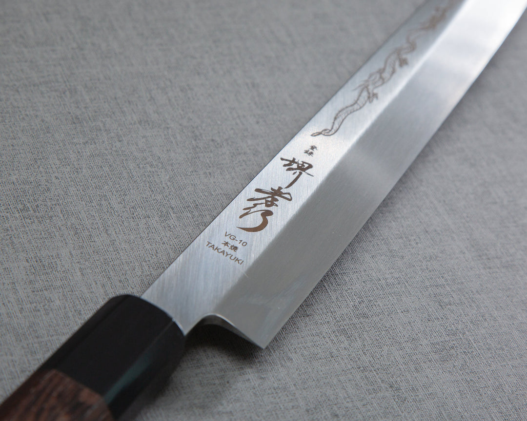 VG-10 Honyaki Shoryu Yanagiba 270mm 正夫 VG10本焼昇龍鞘ピン付