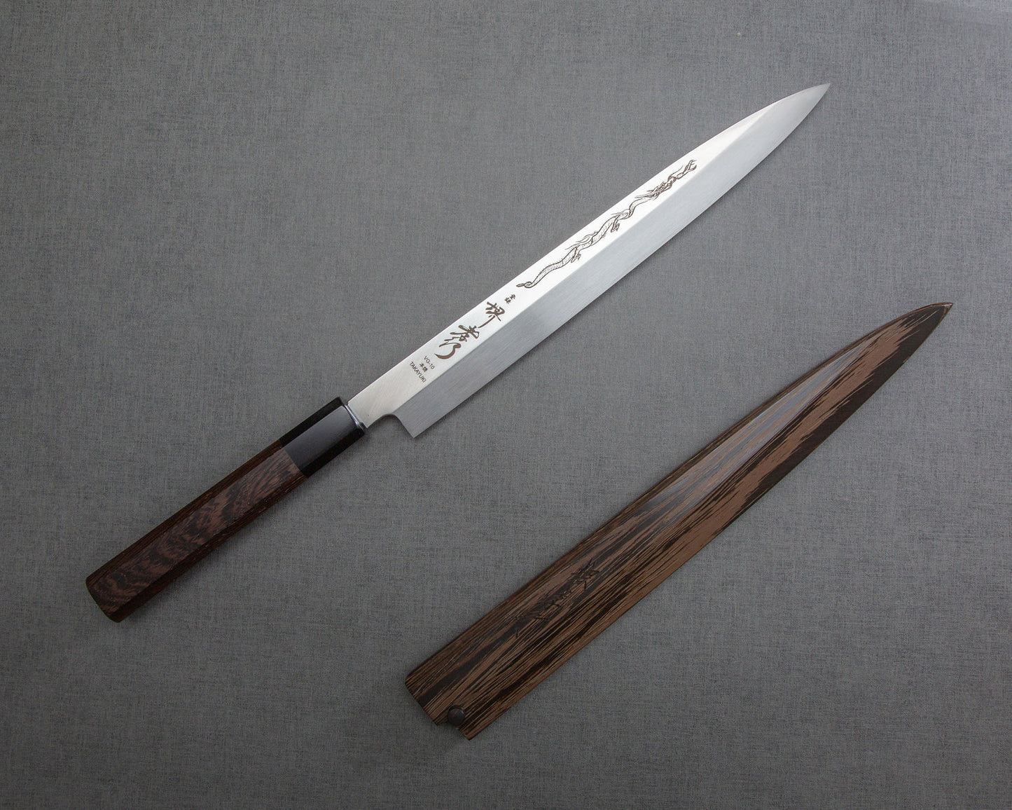 VG-10 Honyaki Shoryu Yanagiba 270mm 正夫 VG10本焼昇龍鞘ピン付