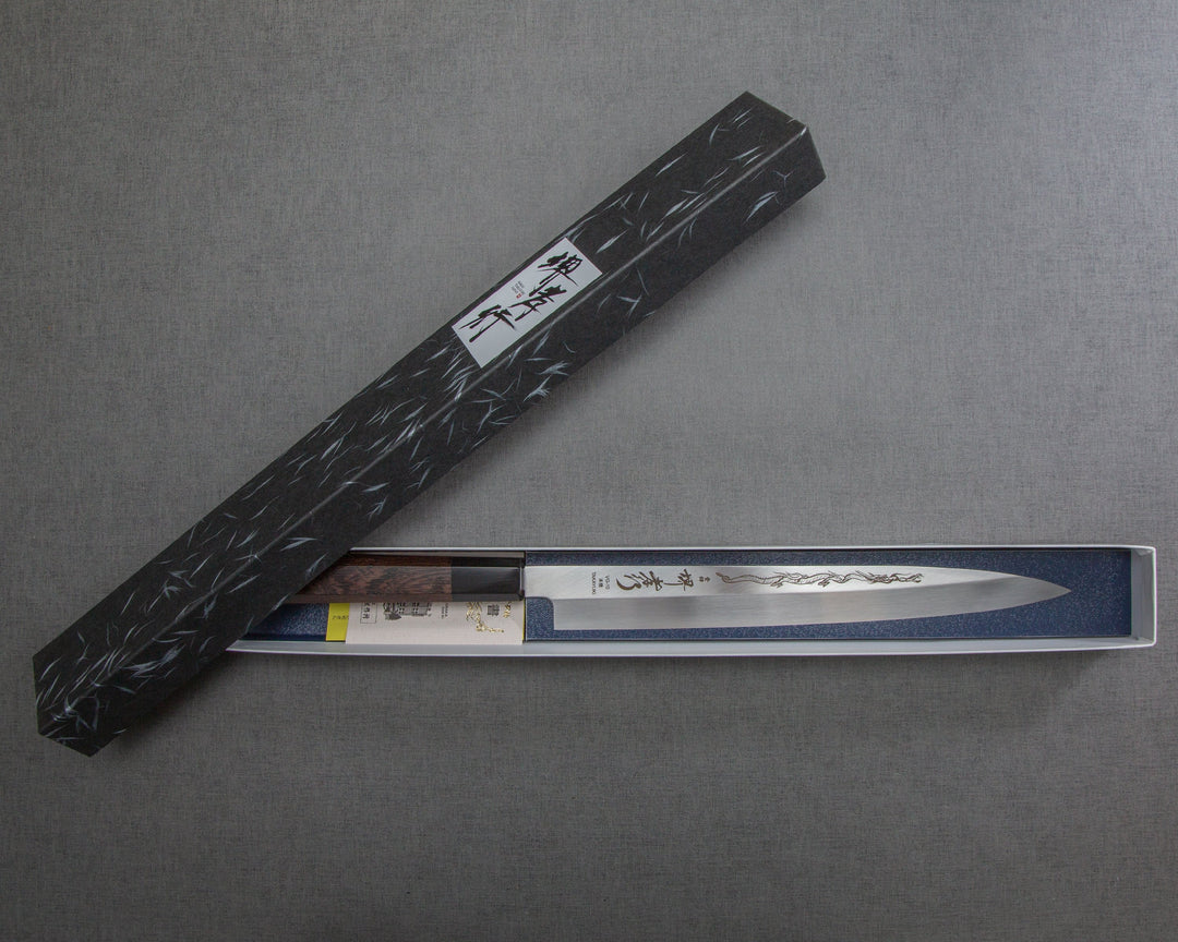 VG-10 Honyaki Shoryu Yanagiba 270mm 正夫 VG10本焼昇龍鞘ピン付